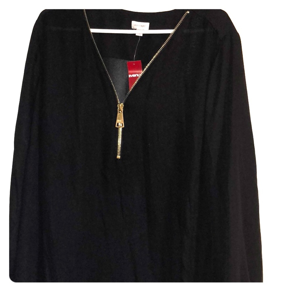 Sheer black zip up blouse